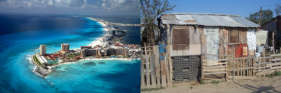 contrast of rich and poor Mexico