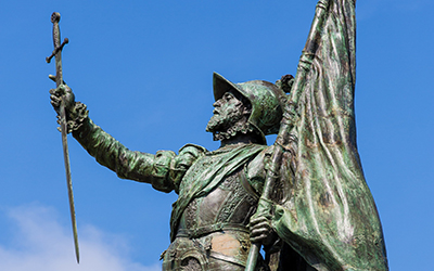 Un monumento de Vasco Núñez de Balboa.
