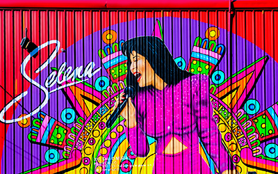 Mural de Selena en Alamo Candy
