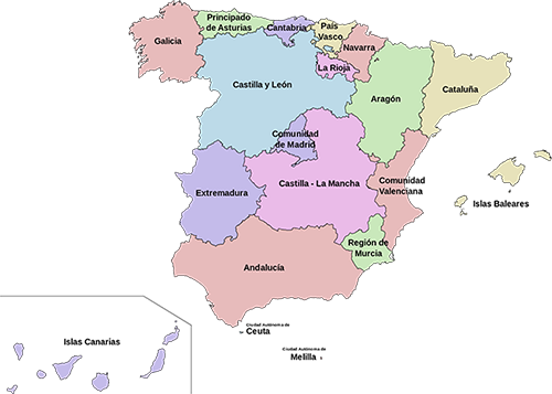 Las regiones autónomas de España