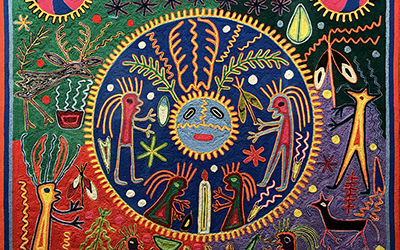 pintura huichol de estambre