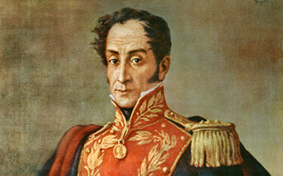 Simón Bolívar en uniforme.