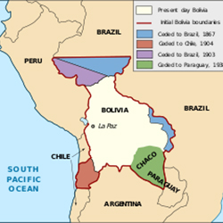 Mapa de América del Sur en 1879