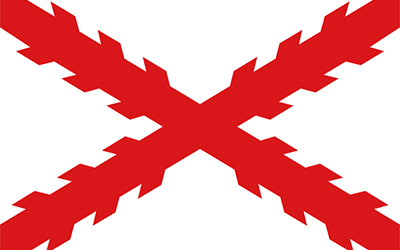 Una bandera blanca con la Cruz de Borgoña.